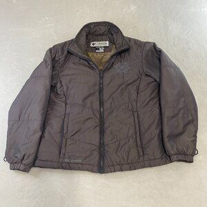 Columbia Interchange 208 WL5419 Gray Insulated Paisley Embroidered Coat Jacket L